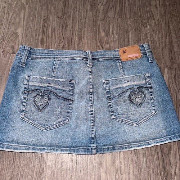 Bubblegum Dresses & Skirts - Bubblegum Blue Denim Mini Skirt with Heart Details
